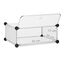 Relaxdays Schuhschrank Kunststoff, Schuhregal geschlossen, Regalsystem 6 Fächer, H x B x T 107 x 49 x 37 cm, transparent