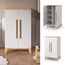 VitaliSpa Kinderkleiderschrank Malia, Weiß, 70 x 120 cm, mit Einlegeböden und Kleiderstange zur flexiblen Aufbewahrung