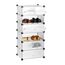 Relaxdays Schuhschrank Kunststoff, Schuhregal geschlossen, Regalsystem 6 Fächer, H x B x T 107 x 49 x 37 cm, transparent