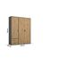 Rauch Möbel Voyager, Kleiderschrank für Schlafzimmer, Kinderzimmer, Babyzimmer, Flur, 3-türig, 2 Schubladen, mit Zubehör Basic, Farbe Eiche Artisan, Holz/Grau metallic, Schwarz, Breite 140cm