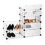 Relaxdays Schuhschrank Kunststoff, Schuhregal geschlossen, Regalsystem 6 Fächer, H x B x T 107 x 49 x 37 cm, transparent