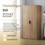 [en.casa] Kleiderschrank Eiselfing Schrank mit 2 Türen Garderobenschrank 176 x 80 x 52 cm Schlafzimmerschrank 1 Kleiderstange 4 Fächer Eicheoptik