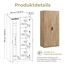 [en.casa] Kleiderschrank Eiselfing Schrank mit 2 Türen Garderobenschrank 176 x 80 x 52 cm Schlafzimmerschrank 1 Kleiderstange 4 Fächer Eicheoptik