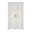FORTE KASHMIR Schrank 120 130, Kleiderschrank Schlafzimmerschrank Landhausstil Drehtürenschrank 2-türig Einlegeböden und Kleiderstange, Holzdekor: Pinie Weiß, 123 cm breit x 210 cm hoch x 66 cm tief