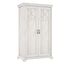 FORTE KASHMIR Schrank 120 130, Kleiderschrank Schlafzimmerschrank Landhausstil Drehtürenschrank 2-türig Einlegeböden und Kleiderstange, Holzdekor: Pinie Weiß, 123 cm breit x 210 cm hoch x 66 cm tief