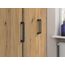 Rauch Möbel Voyager, Kleiderschrank für Schlafzimmer, Kinderzimmer, Babyzimmer, Jugendzimmer, Flur, 4-türig, mit Zubehör Basic, Farbe Eiche Artisan, Holz/Grau metallic, Schwarz, Breite 187cm