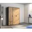 Rauch Möbel Voyager, Kleiderschrank für Schlafzimmer, Kinderzimmer, Babyzimmer, Flur, 3-türig, 2 Schubladen, mit Zubehör Basic, Farbe Eiche Artisan, Holz/Grau metallic, Schwarz, Breite 140cm