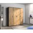Rauch Möbel Voyager, Kleiderschrank für Schlafzimmer, Kinderzimmer, Babyzimmer, Jugendzimmer, Flur, 4-türig, mit Zubehör Basic, Farbe Eiche Artisan, Holz/Grau metallic, Schwarz, Breite 187cm