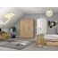Rauch Möbel Voyager, Kleiderschrank für Schlafzimmer, Kinderzimmer, Jugendzimmer, Flur, 3-türig, mit Zubehör Classic, Farbe Eiche Artisan, Holz, Breite 140cm