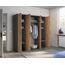 Rauch Möbel Voyager, Kleiderschrank für Schlafzimmer, Kinderzimmer, Babyzimmer, Jugendzimmer, Flur, 4-türig, mit Zubehör Basic, Farbe Eiche Artisan, Holz/Grau metallic, Schwarz, Breite 187cm