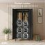 skølm Ituri Metallschrank Schwarz – Kleiderschrank mit 6 Fächern & 2 Kleiderstangen – Garderobenschrank Flur 80 cm breit – Schlafzimmerschrank Industrial Style – Stahlschrank für Wohnzimmer & Büro