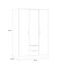 FORTE NIKO Schrank 120 130, Kleiderschrank mit Spiegel, Drehtürenschrank Skandinavisch 3-türig, mit 2 Schubladen, Einlegeböden und Kleiderstange, Sonoma Eiche, 123 cm breit x 185 cm hoch x 53 cm tief