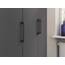Rauch Möbel Voyager, Kleiderschrank für Schlafzimmer, Kinderzimmer, Babyzimmer, Jugendzimmer, Flur, 3-türig, 2 Schubladen, mit Zubehör Basic, Farbe Grau metallic, Schwarz, Breite 140cm