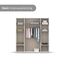 Rauch Möbel Voyager, Kleiderschrank für Schlafzimmer, Kinderzimmer, Babyzimmer, Jugendzimmer, Flur, 4-türig, 4 Schubladen, mit Zubehör Basic, Farbe Eiche Artisan, Holz/Weiß, Breite 187cm