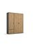 Rauch Möbel Voyager, Kleiderschrank für Schlafzimmer, Kinderzimmer, Jugendzimmer, Flur, 3-türig, 2 Schubladen, mit Zubehör Classic, Farbe Eiche Artisan, Holz/Grau metallic, Schwarz, Breite 140cm