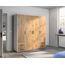 Rauch Möbel Voyager, Kleiderschrank für Schlafzimmer, Kinderzimmer, Babyzimmer, Jugendzimmer, Flur, 4-türig, 4 Schubladen, mit Zubehör Basic, Farbe Eiche Artisan, Holz/Weiß, Breite 187cm