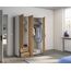 Rauch Möbel Voyager, Kleiderschrank für Schlafzimmer, Kinderzimmer, Babyzimmer, Jugendzimmer, Flur, 3-türig, 2 Schubladen, mit Zubehör Basic, Farbe Eiche Artisan, Holz/Weiß, Breite 140cm