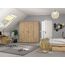 Rauch Möbel Voyager, Kleiderschrank für Schlafzimmer, Kinderzimmer, Jugendzimmer, Flur, 4-türig, 4 Schubladen, mit Zubehör Classic, Farbe Eiche Artisan, Holz, Breite 187cm