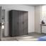 Rauch Möbel Voyager, Kleiderschrank für Schlafzimmer, Kinderzimmer, Babyzimmer, Jugendzimmer, Flur, 3-türig, 2 Schubladen, mit Zubehör Basic, Farbe Grau metallic, Schwarz, Breite 140cm