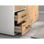 Rauch Möbel Voyager, Kleiderschrank für Schlafzimmer, Kinderzimmer, Babyzimmer, Jugendzimmer, Flur, 3-türig, 2 Schubladen, mit Zubehör Basic, Farbe Eiche Artisan, Holz/Weiß, Breite 140cm