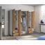 Rauch Möbel Voyager, Kleiderschrank für Schlafzimmer, Kinderzimmer, Babyzimmer, Jugendzimmer, Flur, 4-türig, 4 Schubladen, mit Zubehör Basic, Farbe Eiche Artisan, Holz/Weiß, Breite 187cm