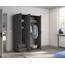 Rauch Möbel Voyager, Kleiderschrank für Schlafzimmer, Kinderzimmer, Babyzimmer, Jugendzimmer, Flur, 3-türig, 2 Schubladen, mit Zubehör Basic, Farbe Grau metallic, Schwarz, Breite 140cm