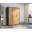 Rauch Möbel Voyager, Kleiderschrank für Schlafzimmer, Kinderzimmer, Babyzimmer, Jugendzimmer, Flur, 3-türig, mit Zubehör Basic, Farbe Eiche Artisan, Holz/Grau metallic, Schwarz, Breite 140cm
