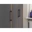 Rauch Möbel Voyager, Kleiderschrank für Schlafzimmer, Kinderzimmer, Babyzimmer, Flur, 4-türig, 4 Schubladen, mit Zubehör Basic, Farbe Grau metallic, Schwarz/Eiche Artisan, Holz, Breite 187cm