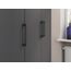 Rauch Möbel Voyager, Kleiderschrank für Schlafzimmer, Kinderzimmer, Babyzimmer, Jugendzimmer, Flur, 4-türig, 4 Schubladen, mit Zubehör Basic, Farbe Grau metallic, Schwarz, Breite 187cm