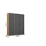 Rauch Möbel Voyager, Kleiderschrank für Schlafzimmer, Kinderzimmer, Jugendzimmer, Flur, 3-türig, mit Zubehör Premium, Farbe Grau metallic, Schwarz/Eiche Artisan, Holz, Breite 140cm