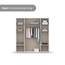 Rauch Möbel Voyager, Kleiderschrank für Schlafzimmer, Kinderzimmer, Babyzimmer, Flur, 4-türig, 4 Schubladen, mit Zubehör Basic, Farbe Grau metallic, Schwarz/Eiche Artisan, Holz, Breite 187cm