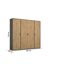 Rauch Möbel Voyager, Kleiderschrank für Schlafzimmer, Kinderzimmer, Jugendzimmer, Flur, 4-türig, mit Zubehör Premium, Farbe Eiche Artisan, Holz/Grau metallic, Schwarz, Breite 187cm