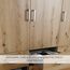 Rauch Möbel Voyager, Kleiderschrank für Schlafzimmer, Kinderzimmer, Jugendzimmer, Flur, 4-türig, 4 Schubladen, mit Zubehör Premium, Farbe Grau metallic, Schwarz/Eiche Artisan, Holz, Breite 187cm