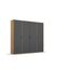 Rauch Möbel Voyager, Kleiderschrank für Schlafzimmer, Kinderzimmer, Babyzimmer, Jugendzimmer, Flur, 4-türig, mit Zubehör Basic, Farbe Grau metallic, Schwarz/Eiche Artisan, Holz, Breite 187cm