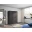Rauch Möbel Voyager, Kleiderschrank für Schlafzimmer, Kinderzimmer, Jugendzimmer, Flur, 3-türig, mit Zubehör Premium, Farbe Grau metallic, Schwarz, Breite 140cm