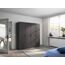Rauch Möbel Voyager, Kleiderschrank für Schlafzimmer, Kinderzimmer, Jugendzimmer, Flur, 4-türig, 4 Schubladen, mit Zubehör Premium, Farbe Grau metallic, Schwarz, Breite 187cm