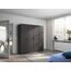 Rauch Möbel Voyager, Kleiderschrank für Schlafzimmer, Kinderzimmer, Jugendzimmer, Flur, 4-türig, mit Zubehör Premium, Farbe Grau metallic, Schwarz, Breite 187cm