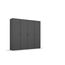 Rauch Möbel Voyager, Kleiderschrank für Schlafzimmer, Kinderzimmer, Jugendzimmer, Flur, 4-türig, mit Zubehör Classic, Farbe Grau metallic, Schwarz, Breite 187cm