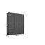 Rauch Möbel Voyager, Kleiderschrank für Schlafzimmer, Kinderzimmer, Jugendzimmer, Flur, 3-türig, 2 Schubladen, mit Zubehör Classic, Farbe Grau metallic, Schwarz, Breite 140cm