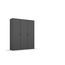 Rauch Möbel Voyager, Kleiderschrank für Schlafzimmer, Kinderzimmer, Jugendzimmer, Flur, 3-türig, mit Zubehör Premium, Farbe Grau metallic, Schwarz, Breite 140cm