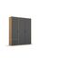 Rauch Möbel Voyager, Kleiderschrank für Schlafzimmer, Kinderzimmer, Jugendzimmer, Flur, 3-türig, 2 Schubladen, mit Zubehör Classic, Farbe Grau metallic, Schwarz/Eiche Artisan, Holz, Breite 140cm