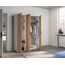 Rauch Möbel Voyager, Kleiderschrank für Schlafzimmer, Kinderzimmer, Babyzimmer, Jugendzimmer, Flur, 3-türig, mit Zubehör Basic, Farbe Eiche Artisan, Holz/Weiß, Breite 140cm
