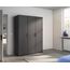 Rauch Möbel Voyager, Kleiderschrank für Schlafzimmer, Kinderzimmer, Babyzimmer, Jugendzimmer, Flur, 3-türig, mit Zubehör Basic, Farbe Grau metallic, Schwarz, Breite 140cm