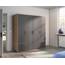 Rauch Möbel Voyager, Kleiderschrank für Schlafzimmer, Kinderzimmer, Babyzimmer, Flur, 4-türig, 4 Schubladen, mit Zubehör Basic, Farbe Grau metallic, Schwarz/Eiche Artisan, Holz, Breite 187cm