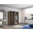 Rauch Möbel Voyager, Kleiderschrank für Schlafzimmer, Kinderzimmer, Babyzimmer, Jugendzimmer, Flur, 3-türig, mit Zubehör Basic, Farbe Grau metallic, Schwarz/Eiche Artisan, Holz, Breite 140cm