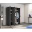 Rauch Möbel Voyager, Kleiderschrank für Schlafzimmer, Kinderzimmer, Babyzimmer, Jugendzimmer, Flur, 3-türig, mit Zubehör Basic, Farbe Grau metallic, Schwarz, Breite 140cm