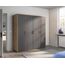 Rauch Möbel Voyager, Kleiderschrank für Schlafzimmer, Kinderzimmer, Babyzimmer, Jugendzimmer, Flur, 4-türig, mit Zubehör Basic, Farbe Grau metallic, Schwarz/Eiche Artisan, Holz, Breite 187cm