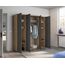 Rauch Möbel Voyager, Kleiderschrank für Schlafzimmer, Kinderzimmer, Babyzimmer, Jugendzimmer, Flur, 4-türig, mit Zubehör Basic, Farbe Grau metallic, Schwarz/Eiche Artisan, Holz, Breite 187cm