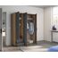 Rauch Möbel Voyager, Kleiderschrank für Schlafzimmer, Kinderzimmer, Babyzimmer, Flur, 3-türig, 2 Schubladen, mit Zubehör Basic, Farbe Grau metallic, Schwarz/Eiche Artisan, Holz, Breite 140cm