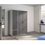 Rauch Möbel Voyager, Kleiderschrank für Schlafzimmer, Kinderzimmer, Babyzimmer, Jugendzimmer, Flur, 3-türig, 2 Schubladen, mit Zubehör Basic, Farbe Grau metallic, Schwarz/Weiß, Breite 140cm